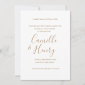 Moderne Hochzeit in weißem Rosa Einladung (Vorderseite)