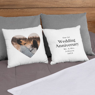 Moderne Hochzeit Jubiläum Herz Foto Herr Frau Kissen