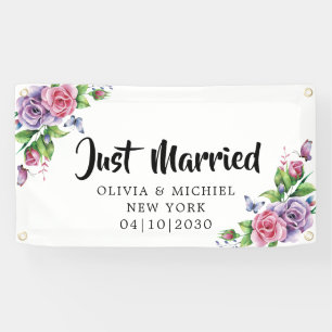 Moderne Hochzeit - Just Married Auto Banner