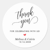 Moderne Hochzeit Klasse Vielen Dank Geschenke Runder Aufkleber (Vorderseite)