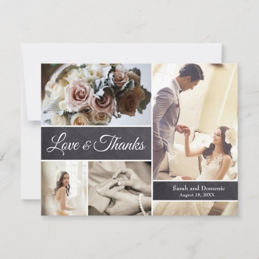 Moderne Hochzeit | Kollage des Fotos auf der Tafel (Vorderseite)