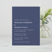 Moderne Hochzeit kühne Navy White Classic Minimali