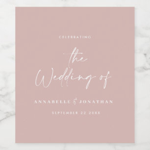 Moderne Hochzeit lässiger Schriftzeichen Weinetikett