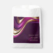 Moderne Hochzeit-Lila Fuchsien und Gold Geschenktütchen (Vorderseite)