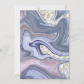 Moderne Hochzeit marbleisierte Lila Rose Agate Einladung (Rückseite)
