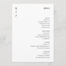 Moderne Hochzeit Menükarte