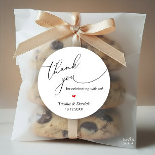 Moderne Hochzeit Minimalistisch Dankesgeschenke Runder Aufkleber