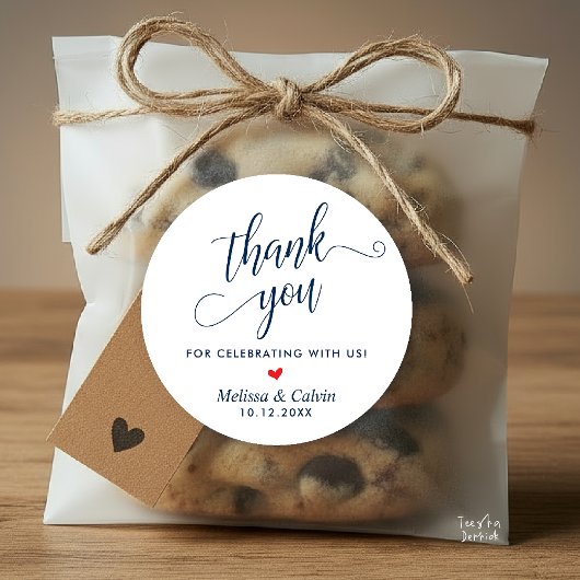 Moderne Hochzeit Minimalistisch Dankesgeschenke Runder Aufkleber