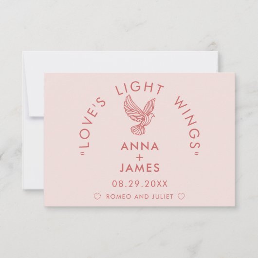 Moderne Hochzeit Minimalistisch Elegante Romeo und Dankeskarte (Vorderseite)