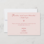 Moderne Hochzeit Minimalistisch Elegante Romeo und Dankeskarte (Rückseite)