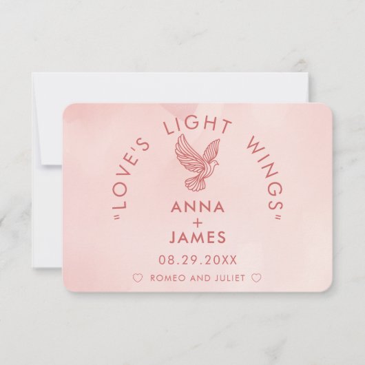 Moderne Hochzeit Minimalistisch Elegante Romeo und Dankeskarte (Vorderseite)