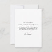 Moderne Hochzeit Minimalistischer Foto Dankeskarte (Rückseite)