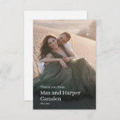 Moderne Hochzeit Minimalistischer Foto Dankeskarte (Vorne/Hinten)