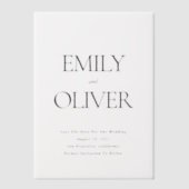 Moderne Hochzeit Minimalistischer Paare - Fotos mi Pergament Einladungen (Vorderseite)