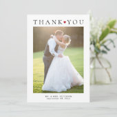 Moderne Hochzeit mit 2 Fotos Dankeskarte (Stehend Vorderseite)