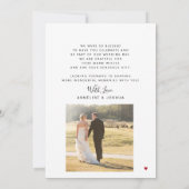 Moderne Hochzeit mit 2 Fotos Dankeskarte (Rückseite)