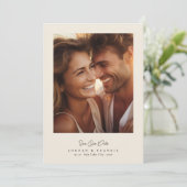 moderne Hochzeit mit 2 Fotos Save The Date (Stehend Vorderseite)