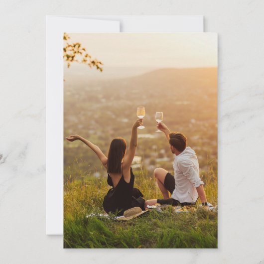 moderne Hochzeit mit 2 Fotos Save The Date (Rückseite)