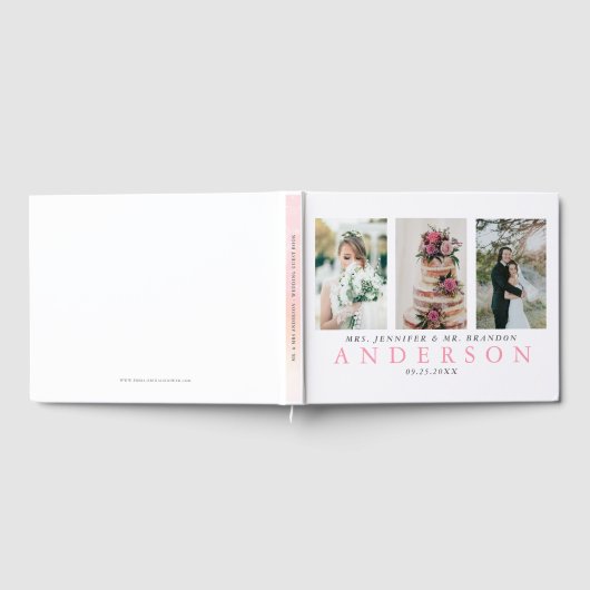Moderne Hochzeit mit 3 Fotos Gästebuch (Voll)