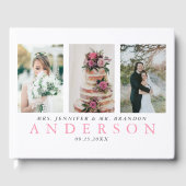 Moderne Hochzeit mit 3 Fotos Gästebuch (Vorderseite)