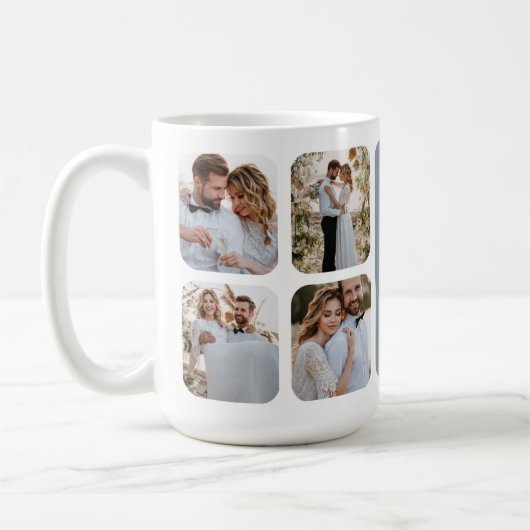 Moderne Hochzeit mit 8 Fotos Kaffeetasse (Links)