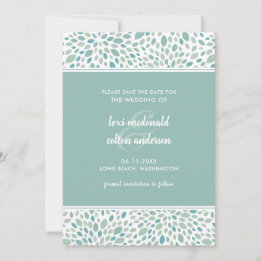 Moderne Hochzeit mit Abstrakter Blüte Save The Date