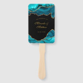 Moderne Hochzeit mit Aquamarinen und goldenen Agat Fächer (Vorderseite)