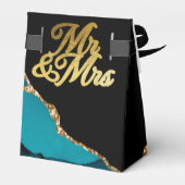 Moderne Hochzeit mit Aquamarinen und goldenen Agat Geschenkschachtel (Rückseite)