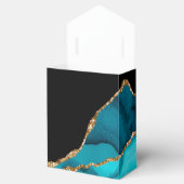 Moderne Hochzeit mit Aquamarinen und goldenen Agat Geschenkschachtel (Geöffnet)