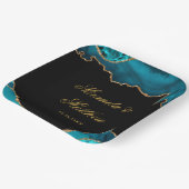 Moderne Hochzeit mit Aquamarinen und goldenen Agat Pappteller (Gewinkelt)