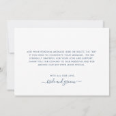 Moderne Hochzeit mit Aquarellfarbe Dankeskarte (Rückseite)