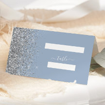 Moderne Hochzeit mit blauem Silber-Glitzer