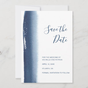 Moderne Hochzeit mit blauem Wasser Save The Date