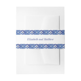 Moderne Hochzeit mit blauem weißem Mittelmeer Einladungsbanderole