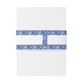 Moderne Hochzeit mit blauem weißem Mittelmeer Einladungsbanderole (Rückseitenbeispiel)