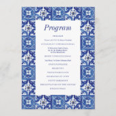 Moderne Hochzeit mit blauem weißem Mittelmeer Programm (Vorderseite)