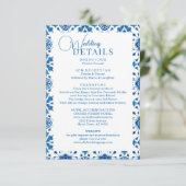 Moderne Hochzeit mit blauen Mosaiken Begleitkarte (Stehend Vorderseite)