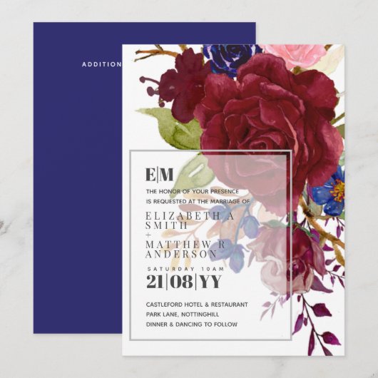 Moderne Hochzeit mit blauen Rose (Vorne/Hinten)