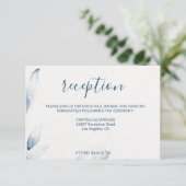 Moderne Hochzeit mit blauen Wasserfarben Begleitkarte (Stehend Vorderseite)