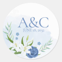 Moderne Hochzeit mit blauer Flora