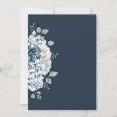 Moderne Hochzeit mit blauer Wasserfarbe Einladung (Rückseite)