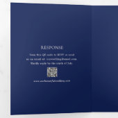 Moderne Hochzeit mit Blue QR Code Dreifach Gefaltete Einladung (Innen Erste Seite)