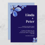 Moderne Hochzeit mit blühenden Wasserfarben Einladung (Vorne/Hinten)