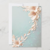 Moderne Hochzeit mit Blumen Einladung (Rückseite)