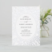 Moderne Hochzeit mit Blumen Folieneinladung (Stehend vorne)