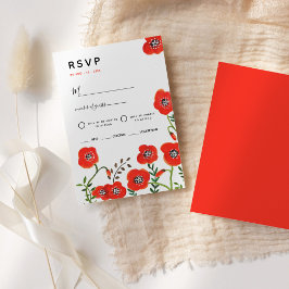 Moderne Hochzeit mit Blumen - RSVP Card