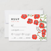 Moderne Hochzeit mit Blumen - RSVP Card Karte (Vorderseite)