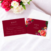 Moderne Hochzeit mit Blumen RSVP Karte