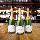 Moderne Hochzeit mit Blumen Schaumweinetikett