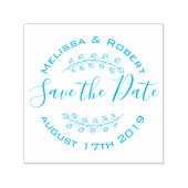 Moderne Hochzeit mit Blumenkranz retten das Datum Permastempel (Design)